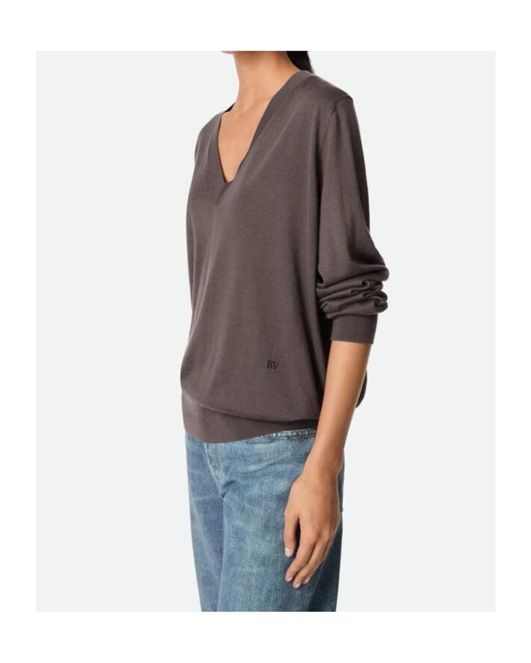 Bottega Veneta Gray Light Fine Cashmere Jumper