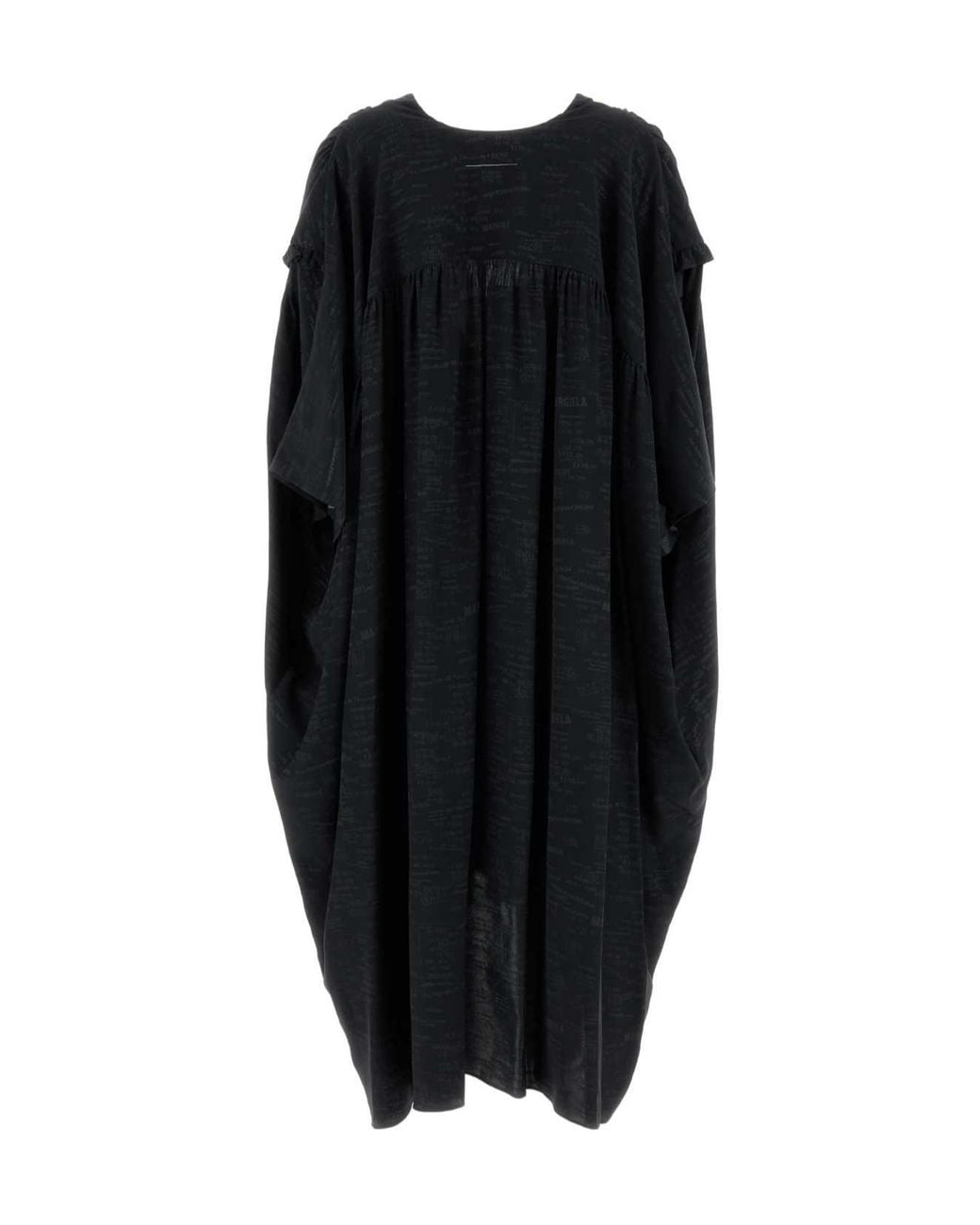 MM6 by Maison Margiela Black V-Neck Midi Dress