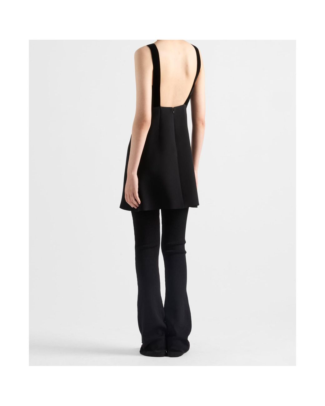 Prada Black Bow Detailed Cady Mini Dress