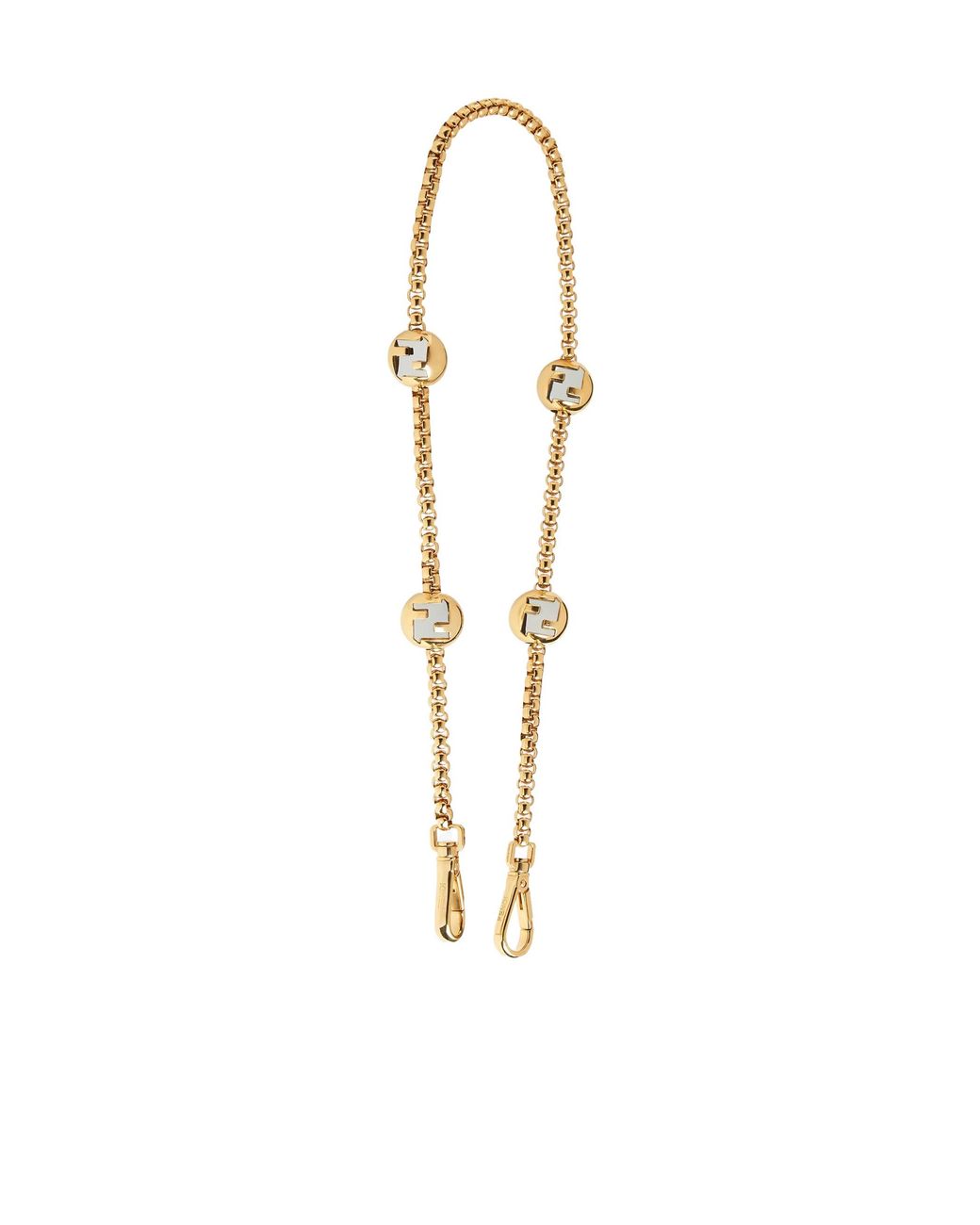 Fendi White Colored Metal Shoulder Strap