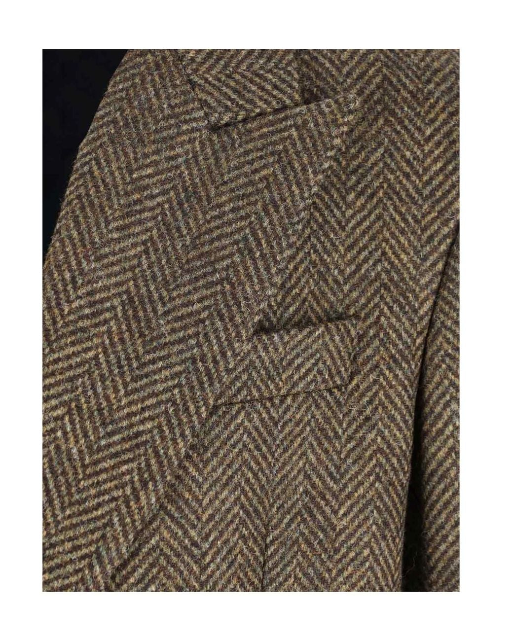 sunflower Brown Herringbone Double-Breasted Coat for men
