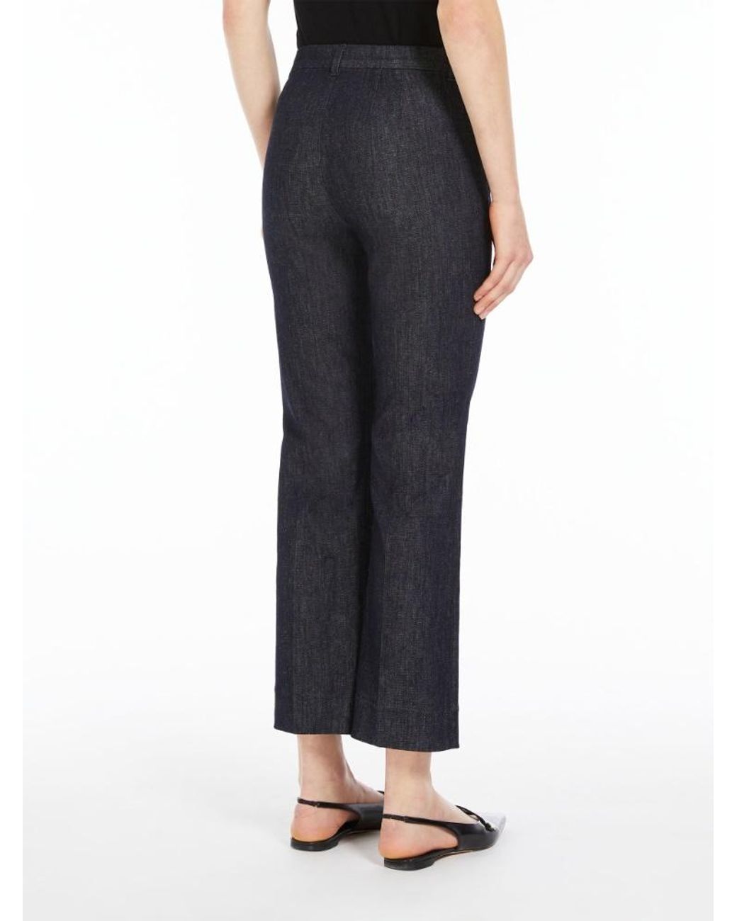 Max Mara Blue 'S Straight Leg Cropped Jeans