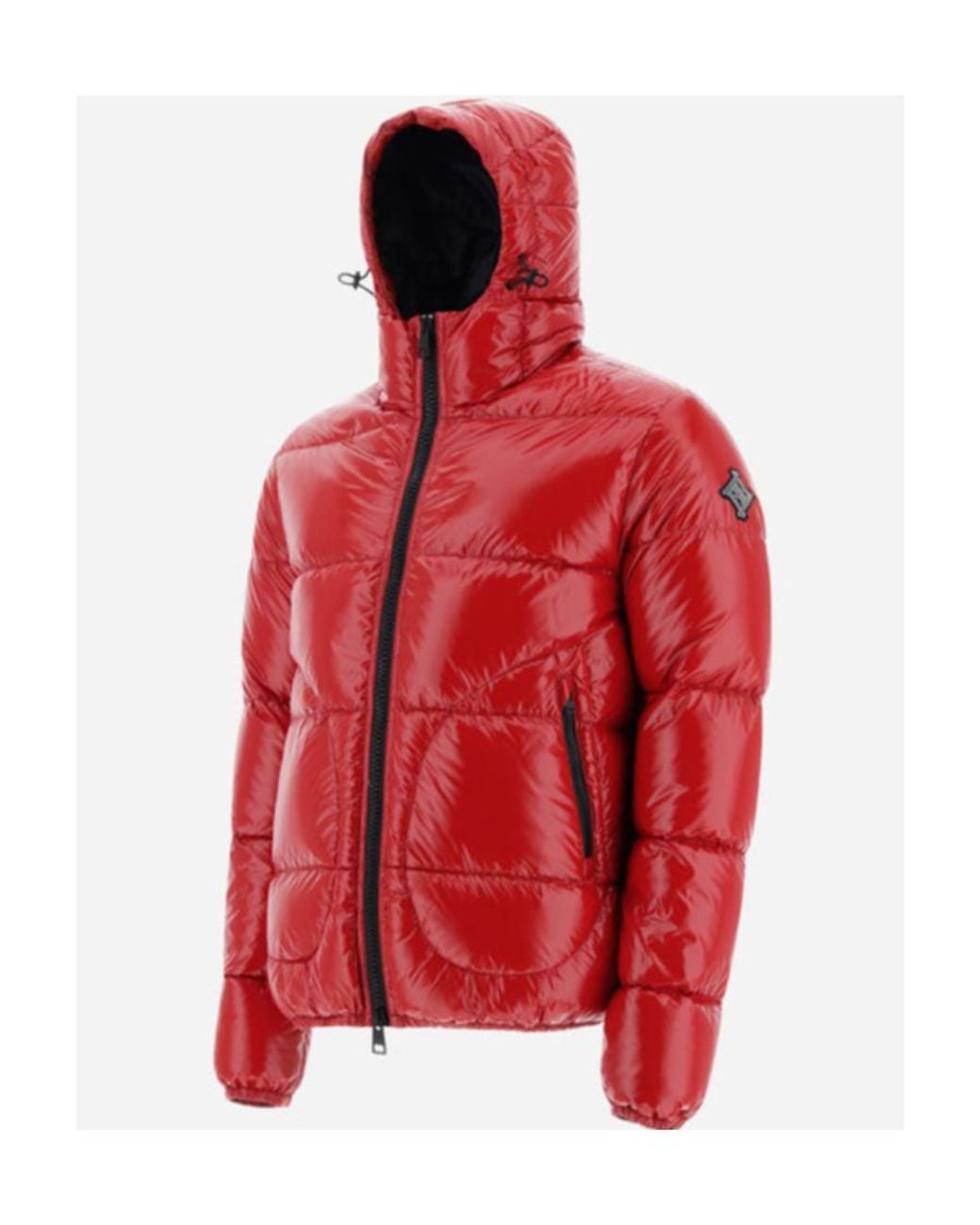 Herno Red Logo Patch Zip-Up Padded Jacket for men