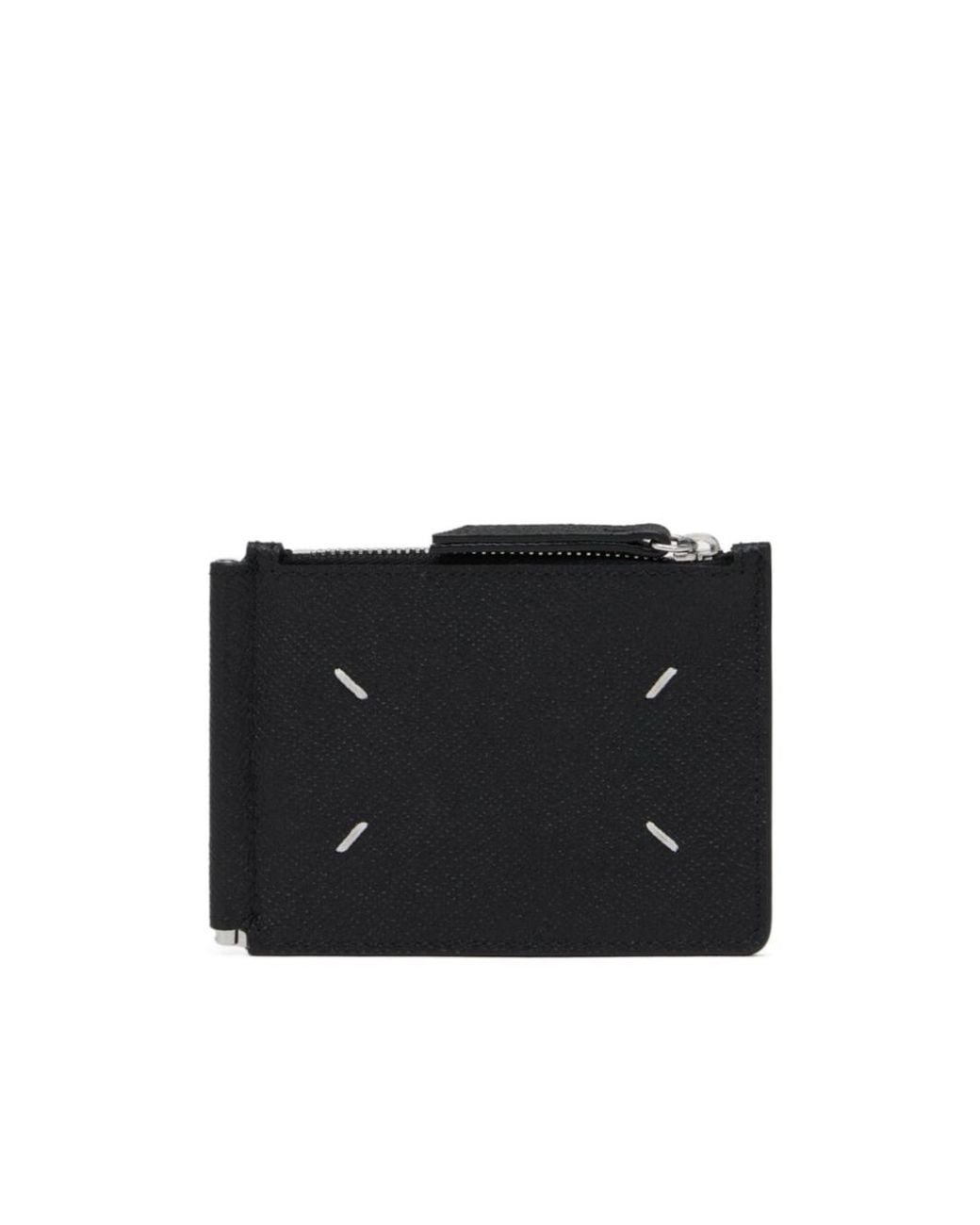 Maison Margiela Black Four-Stitch Money-Clip Wallet