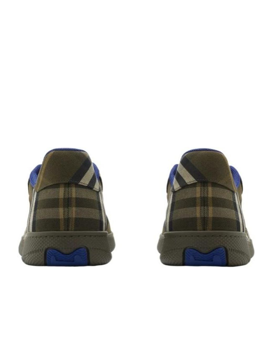 Burberry Green Checked Terrace Lace-Up Sneakers for men