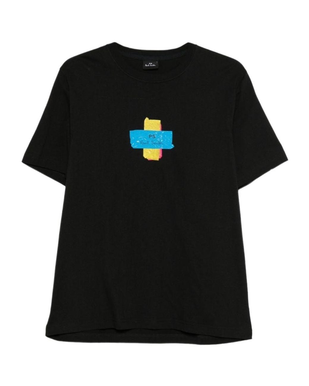 Paul Smith Black Logo-Print Cotton T-Shirt for men