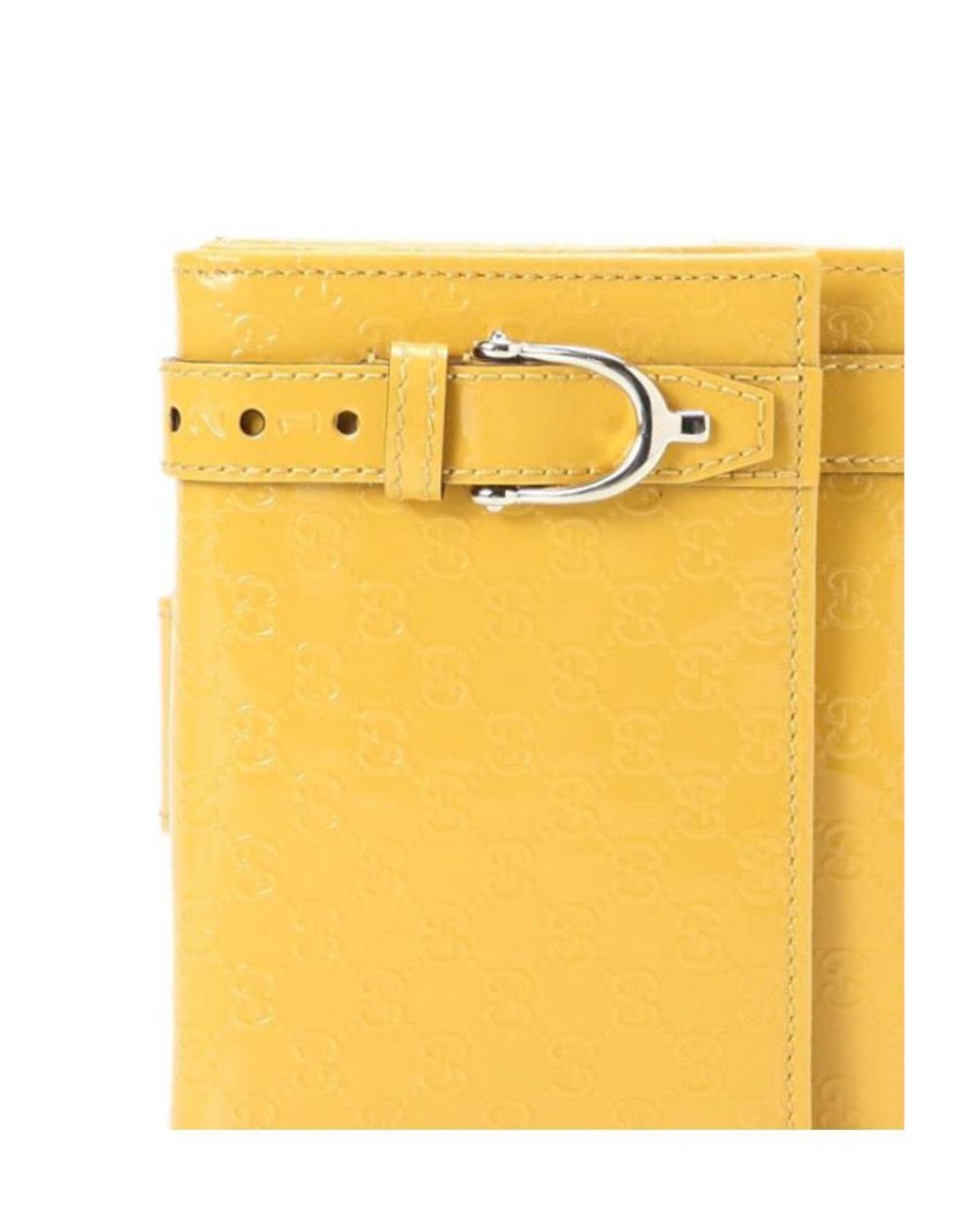 Gucci Yellow Double Folded Embossed Purse