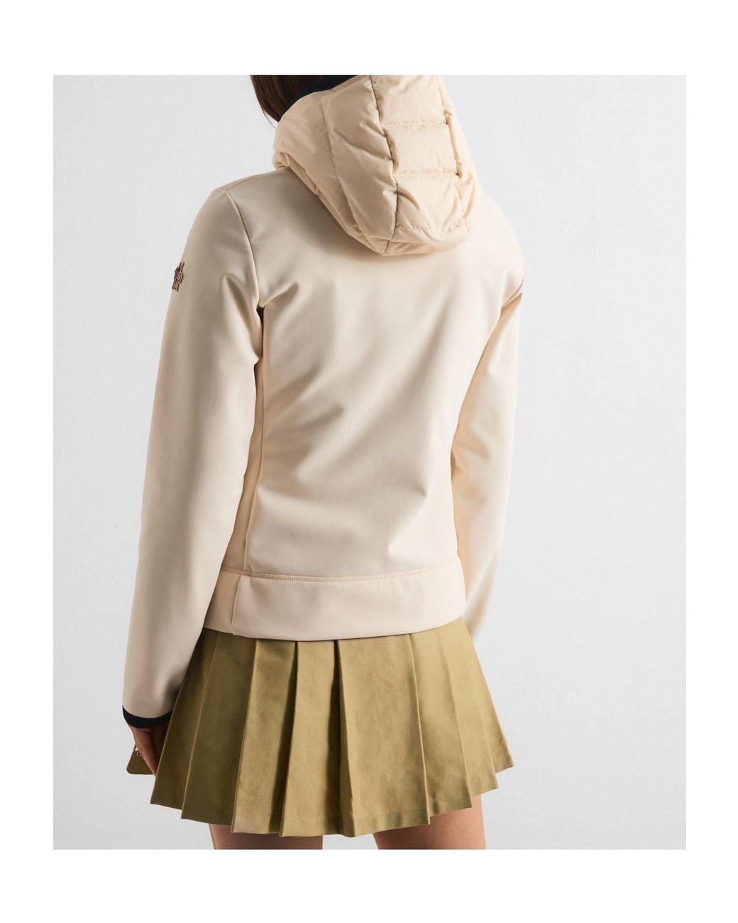 Moncler Natural Hooded Hybrid Puffer Jacket