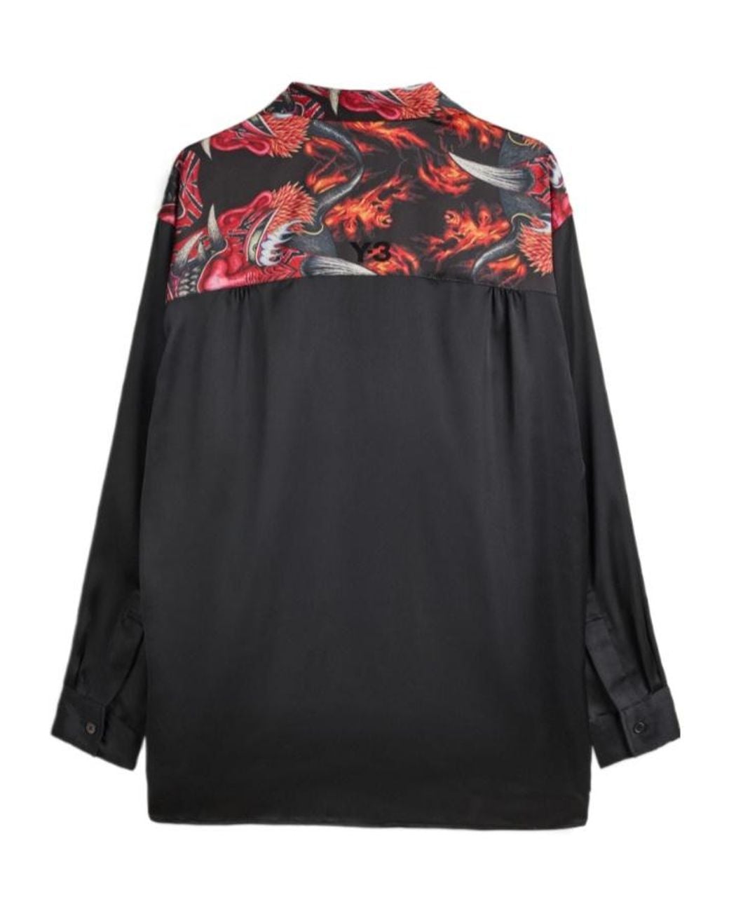 Y-3 Green Satin Graphic Shirt for men