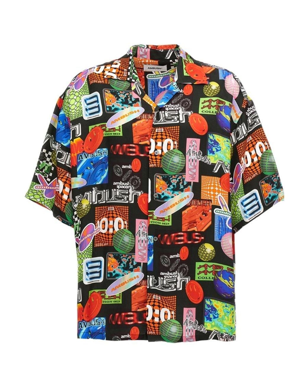 Ambush Gray Abstract-Pattern Buttoned Shirt for men