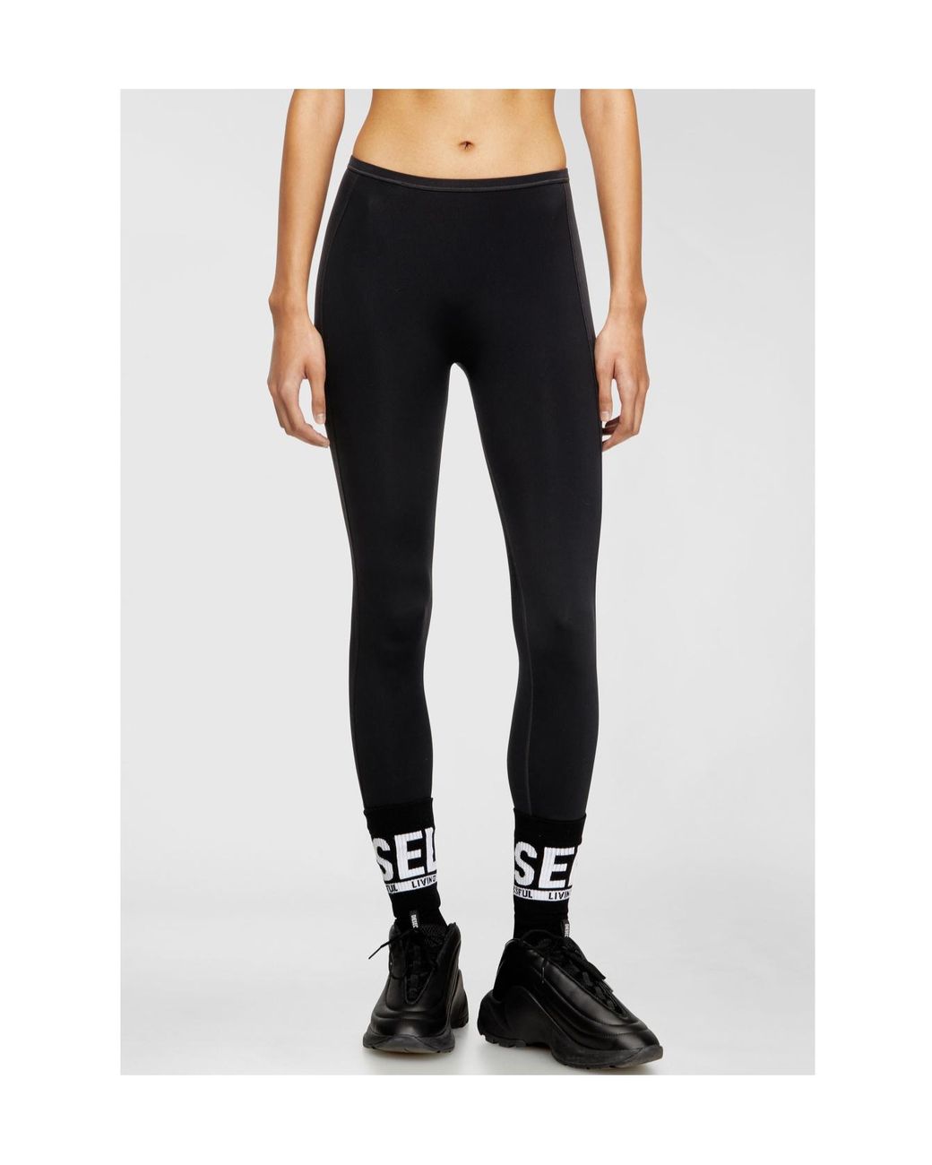 DIESEL Black Cut-Out Back Oval D Leggings