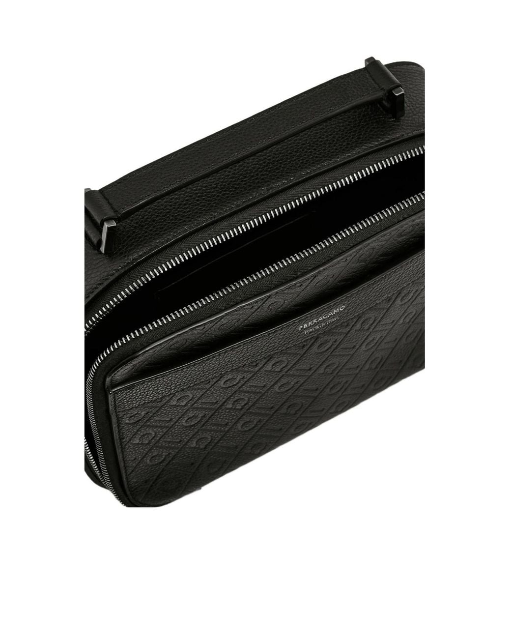 Ferragamo Black Ferragamo Monogram Shoulder Bag for men
