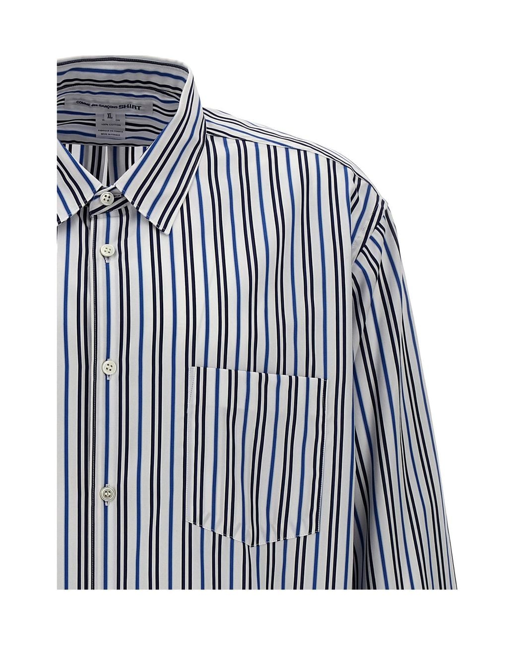 Comme des Garçons Blue Comme Des Garçons Shirt Striped Buttoned Shirt for men