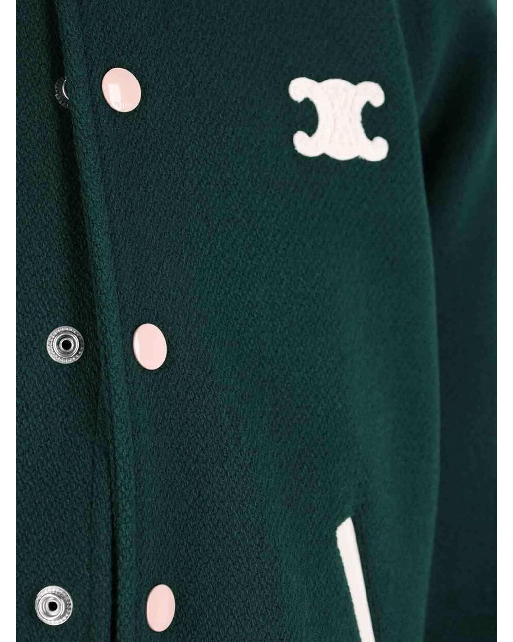 Céline Green Triomphe Teddy Jacket for men