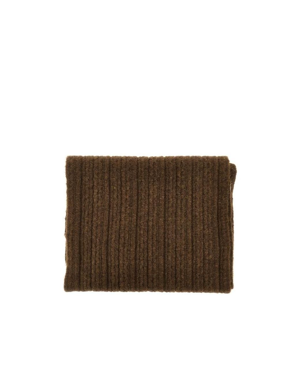 MM6 by Maison Margiela Brown Numeric Patch Ribbed Scarf for men