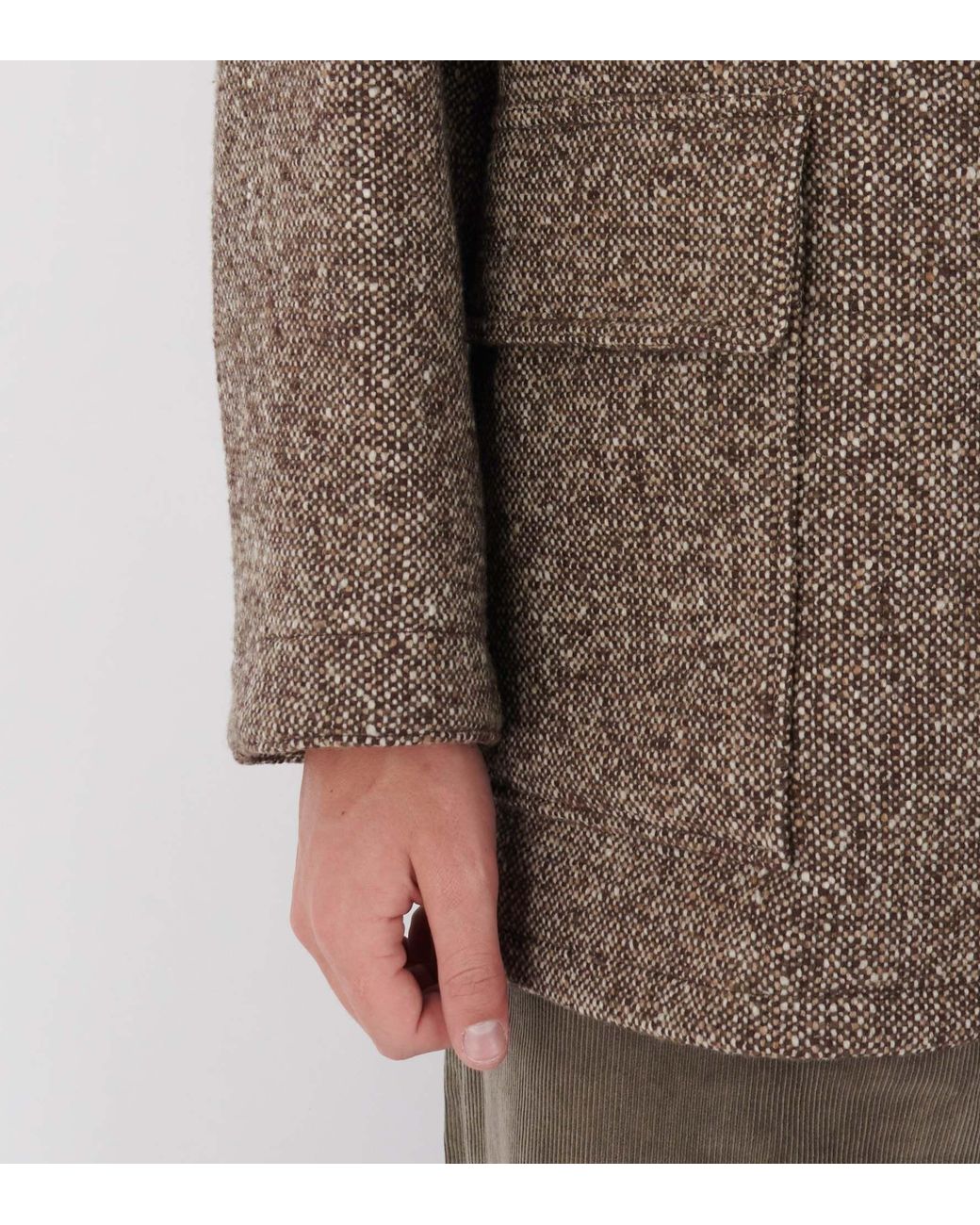 Auralee Brown Tweed Zip-Up Casual Jacket for men