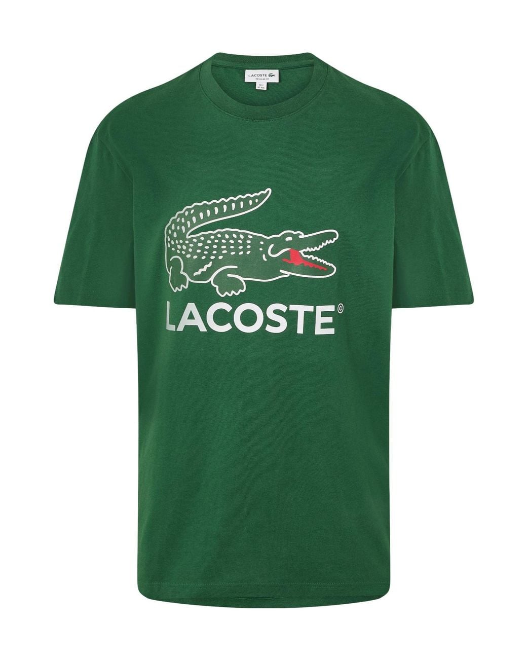 Lacoste Green Cotton Shortsleeve Tshirt for men