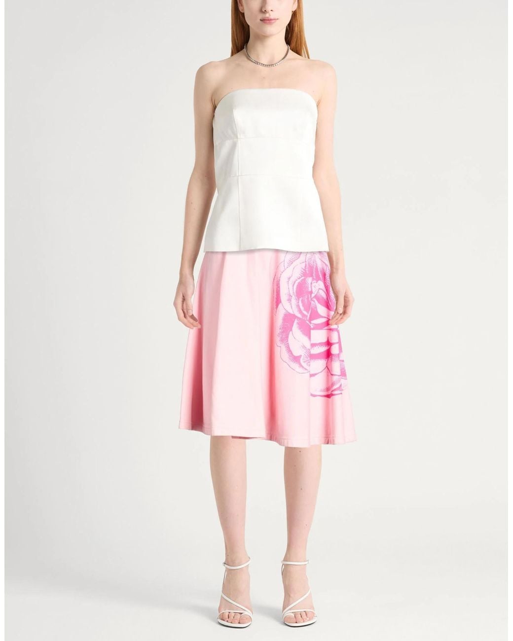 Marni Pink Printed A-Line Skirt