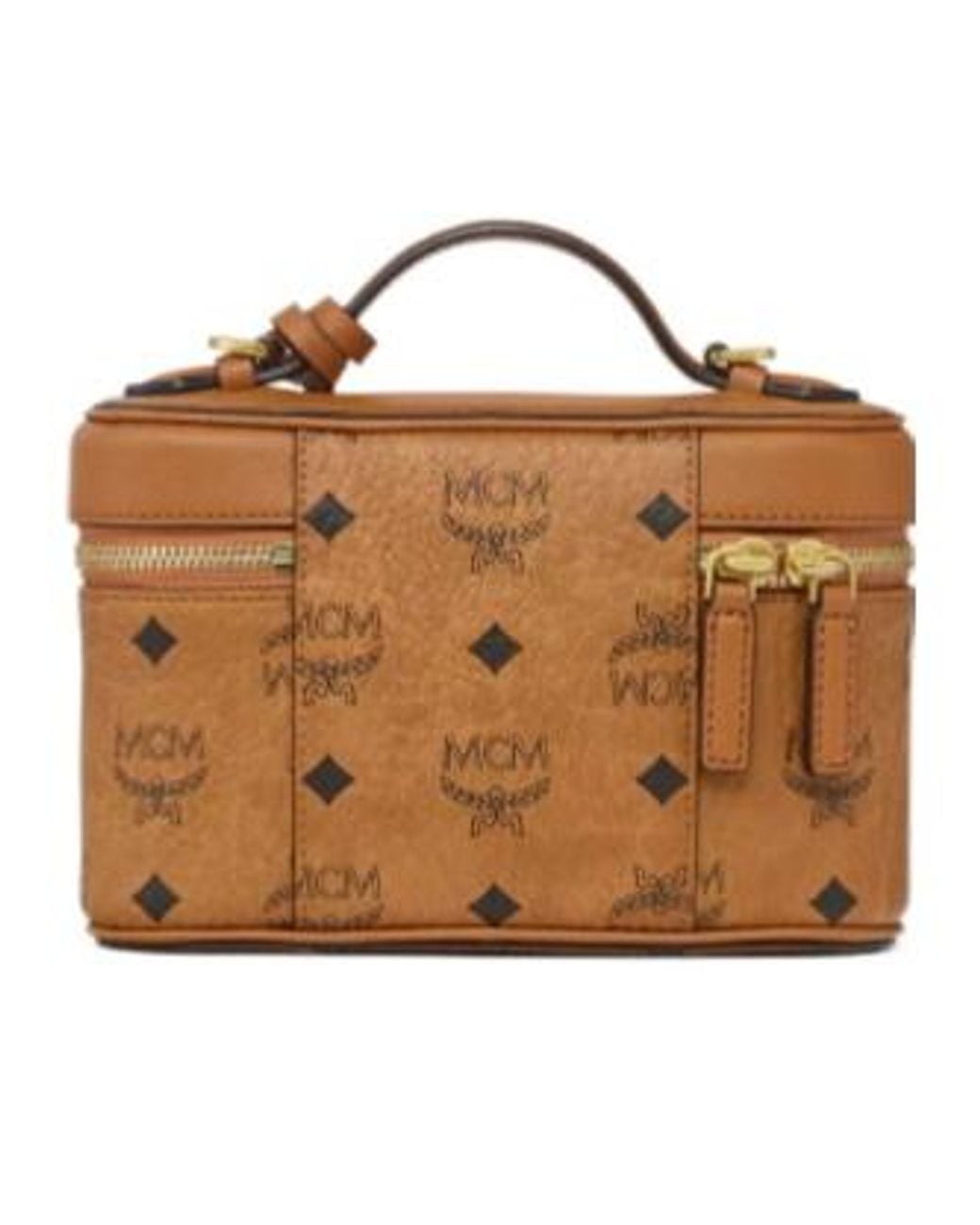 MCM Brown Aren Visetos Vanity Tote Bag