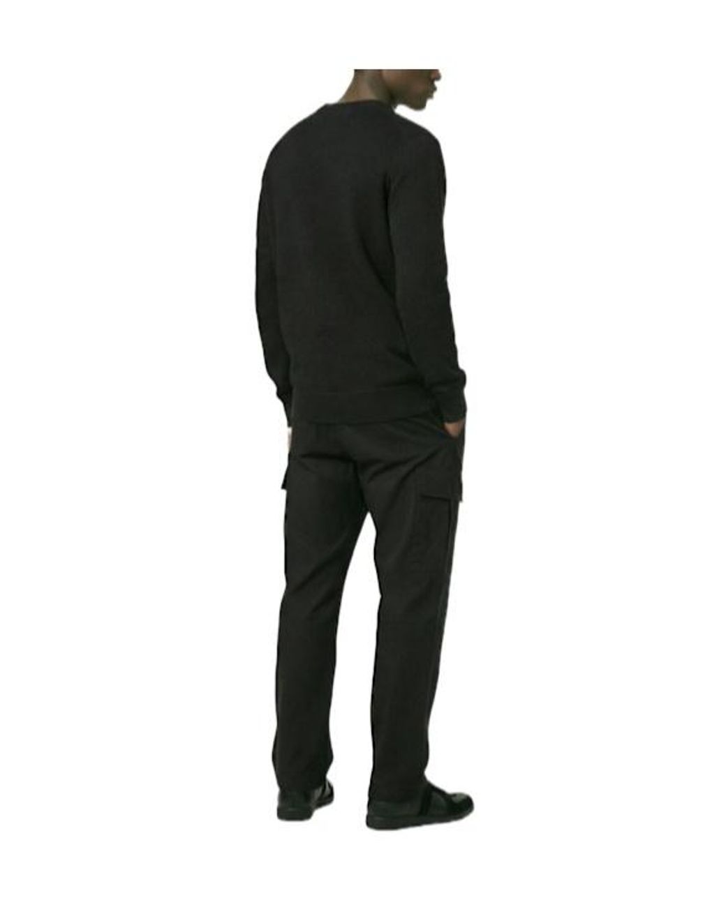 Stone Island Black Crewneck Longsleeve Knit Sweater for men