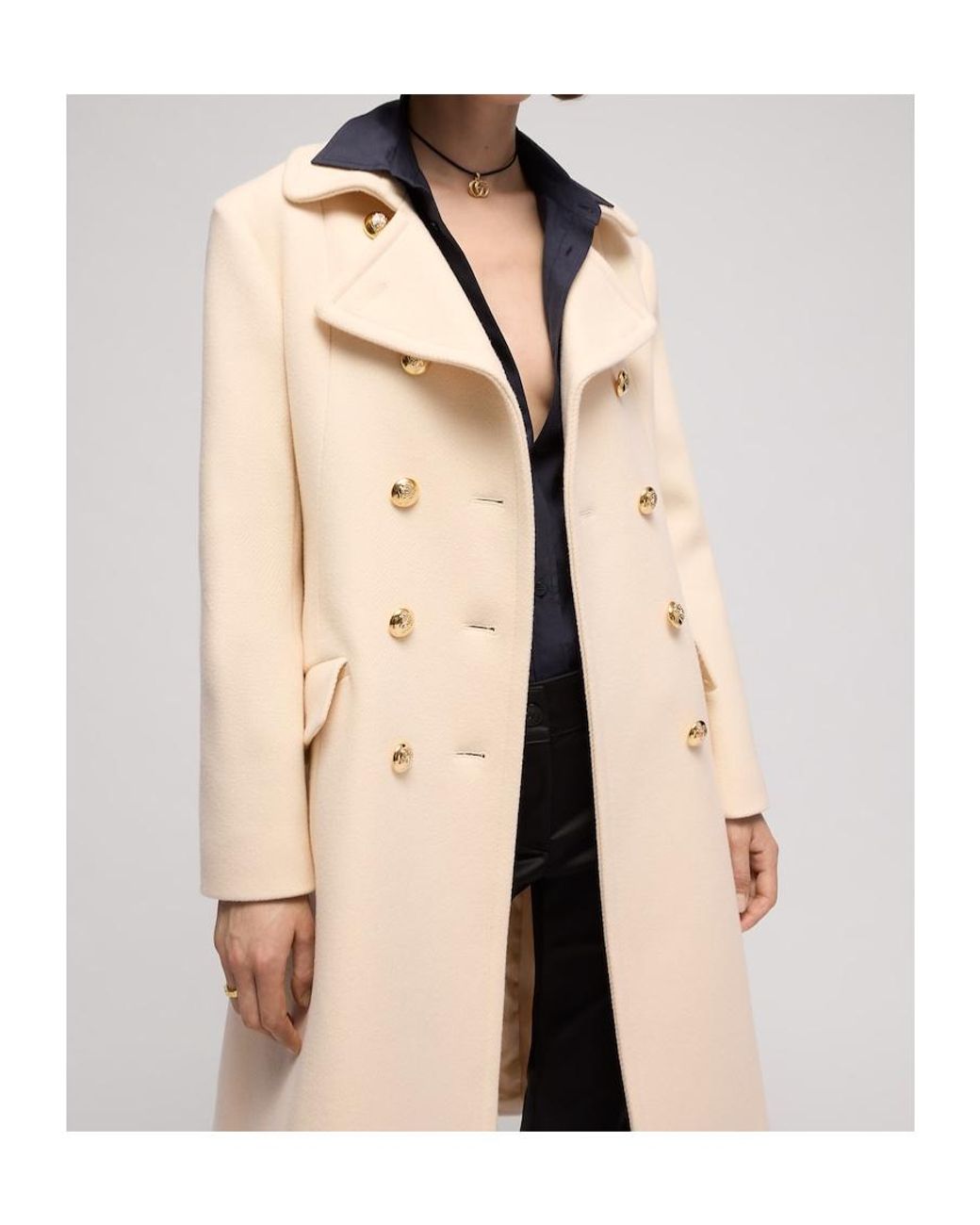 Gucci Natural Textured Wool Coat