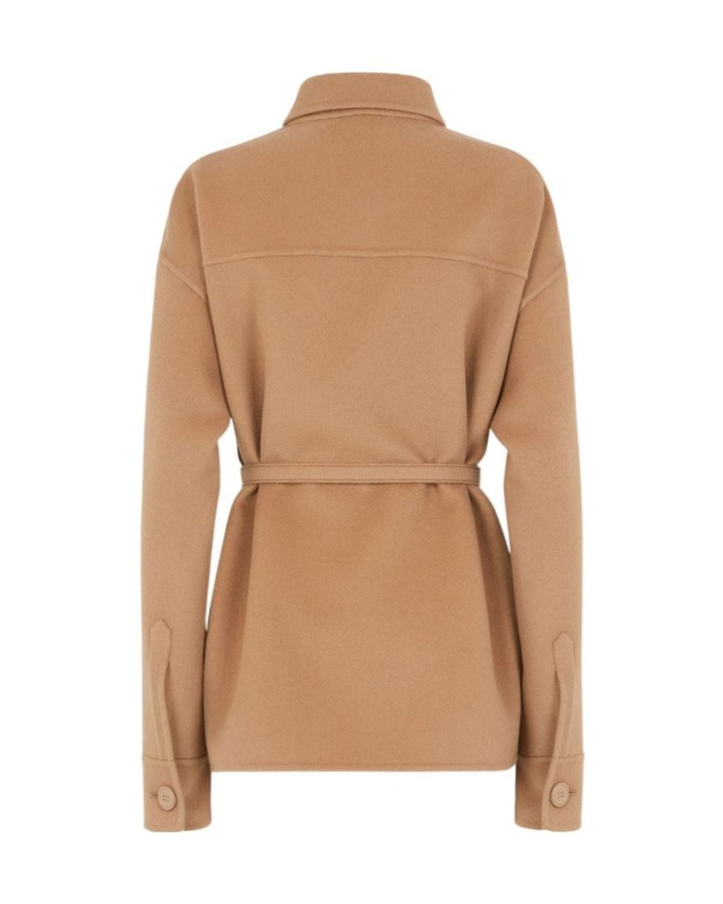 Fendi Natural Logo Plaque Belted Jacket