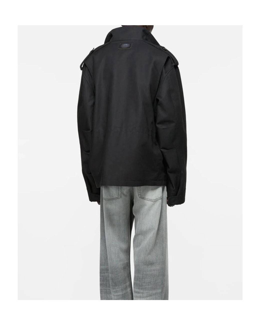 Acne Black Cotton Satin Blouson Jacket for men