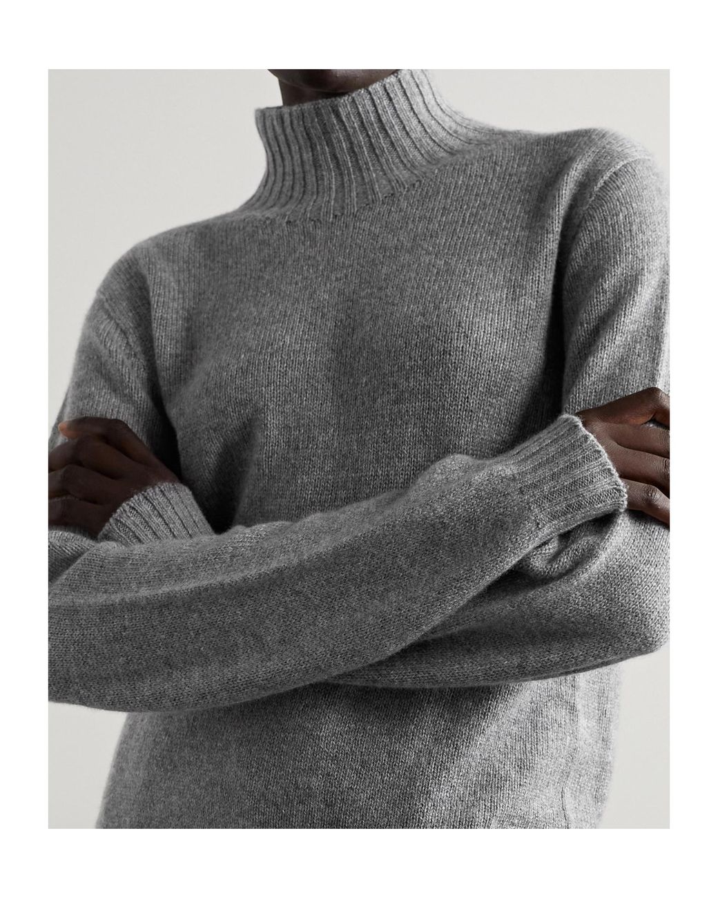 The Row Gray Kensington Turtleneck Jumper