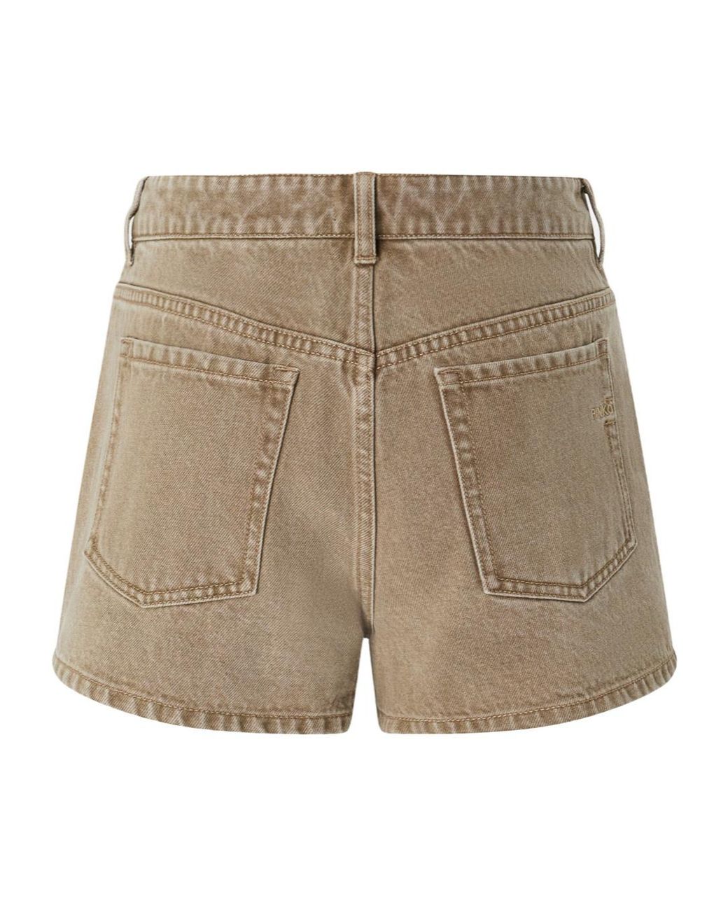 Pinko Natural Studded High-Waist Denim Shorts