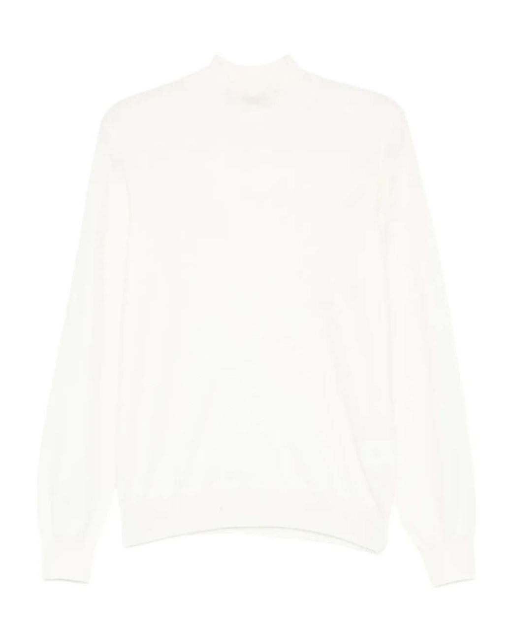Tagliatore White High-Neck Long-Sleeve Sweater for men
