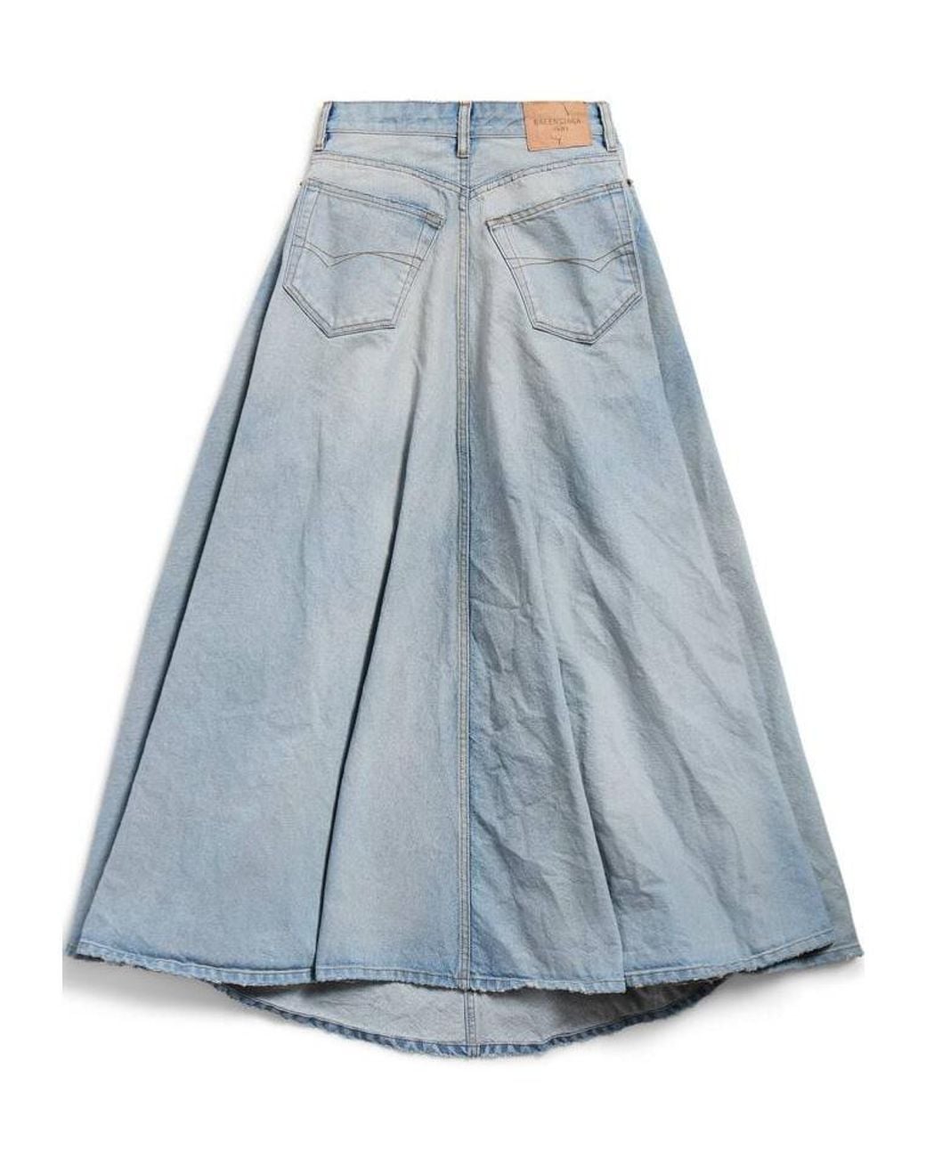 Balenciaga Blue Cotton Maxi Skirt