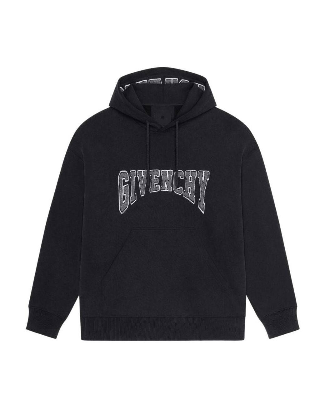 Givenchy Blue Logo Print Drawstring Hoodie for men