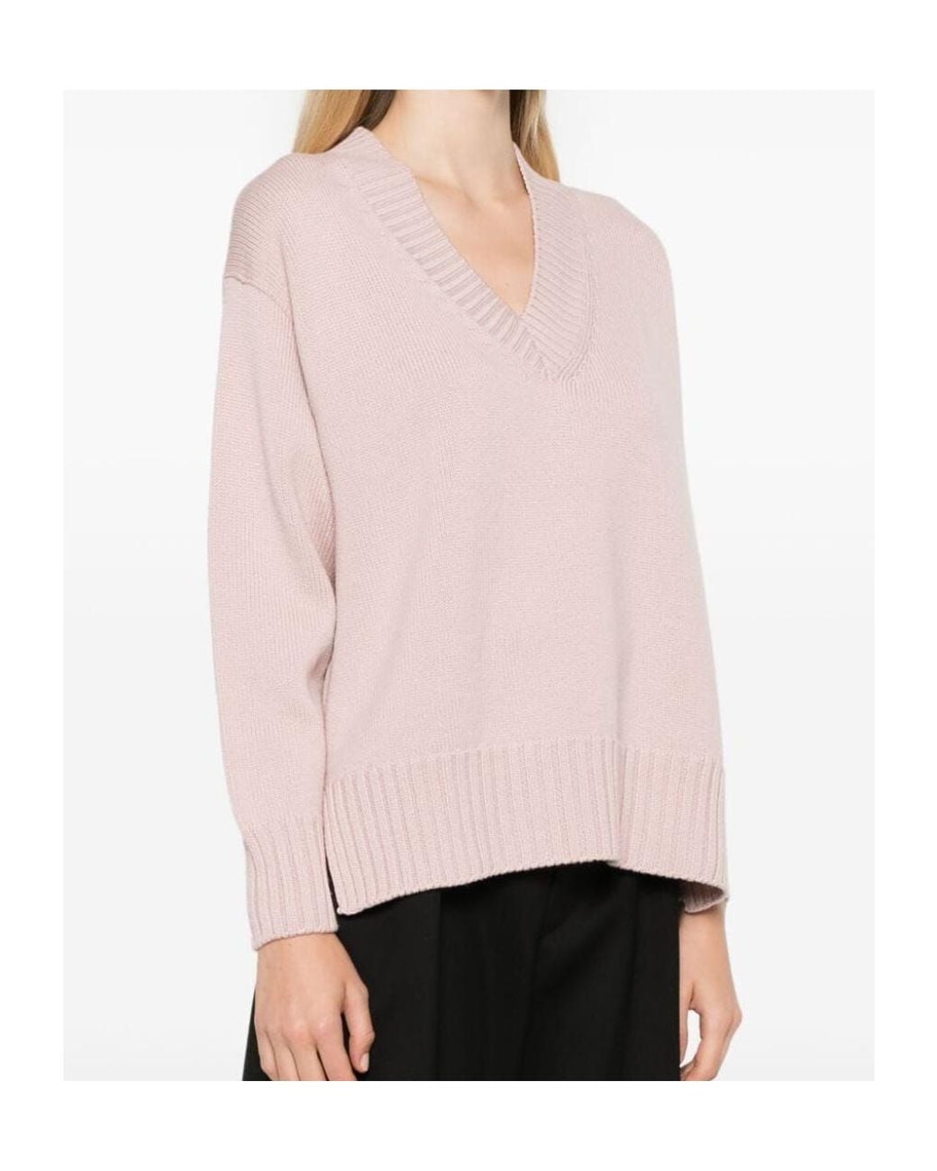 Drumohr Pink Oversized V-Neck Sweater