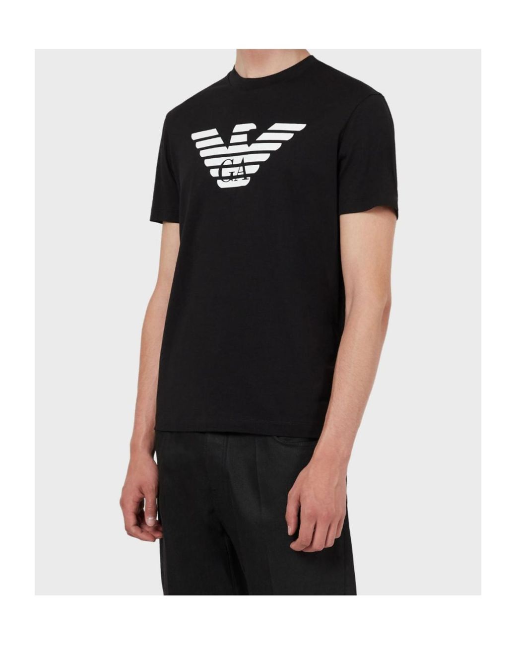 Emporio Armani Black Crewneck Short-Sleeved T-Shirt for men