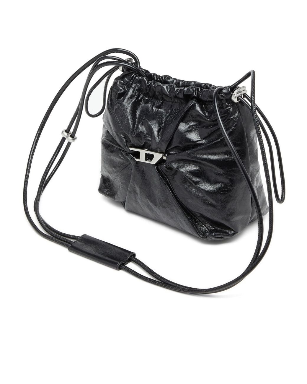 DIESEL Black Scrunch-D Drawstring Bucket Bag