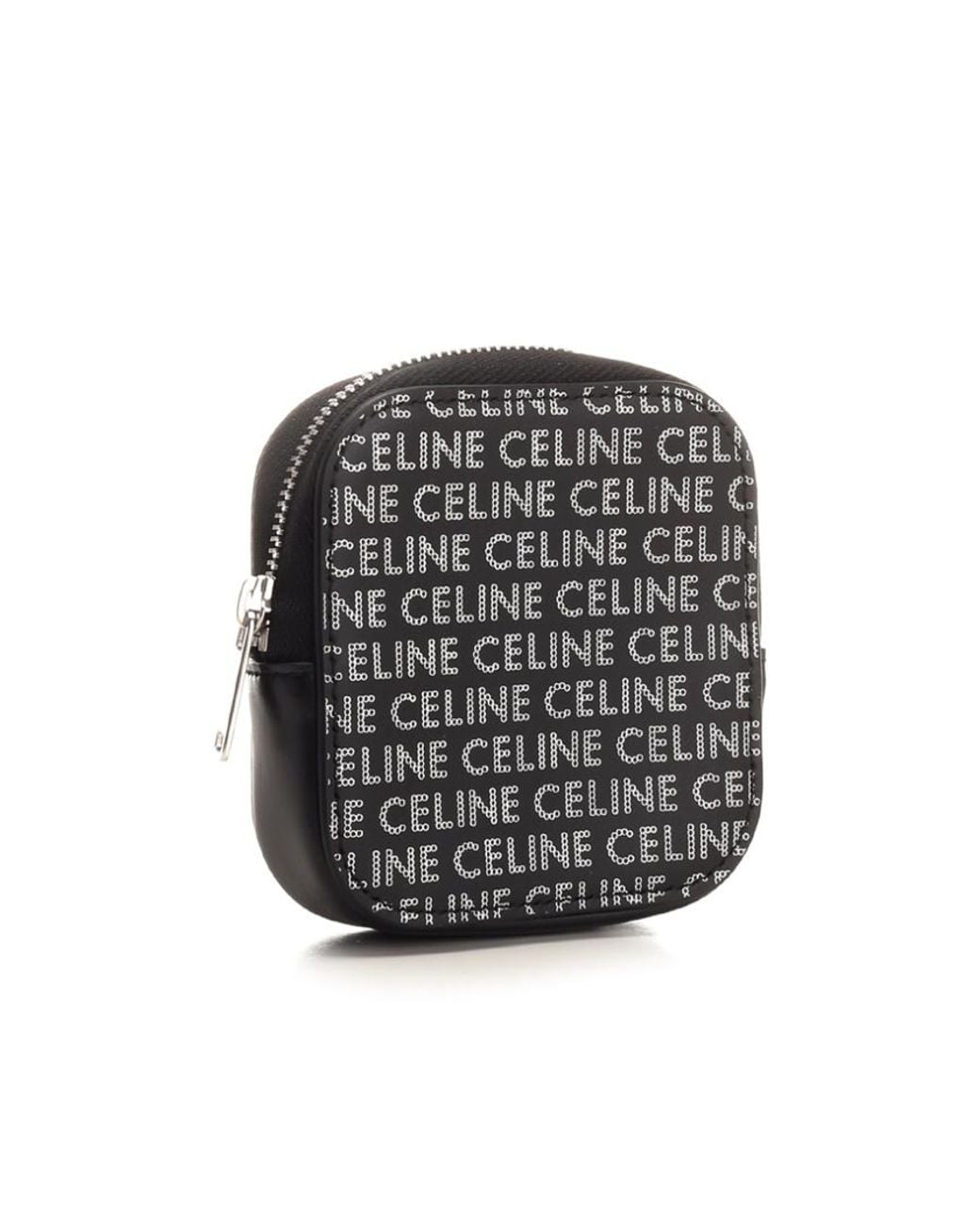 Céline Black All-Over Logo Leather Money Holder for men