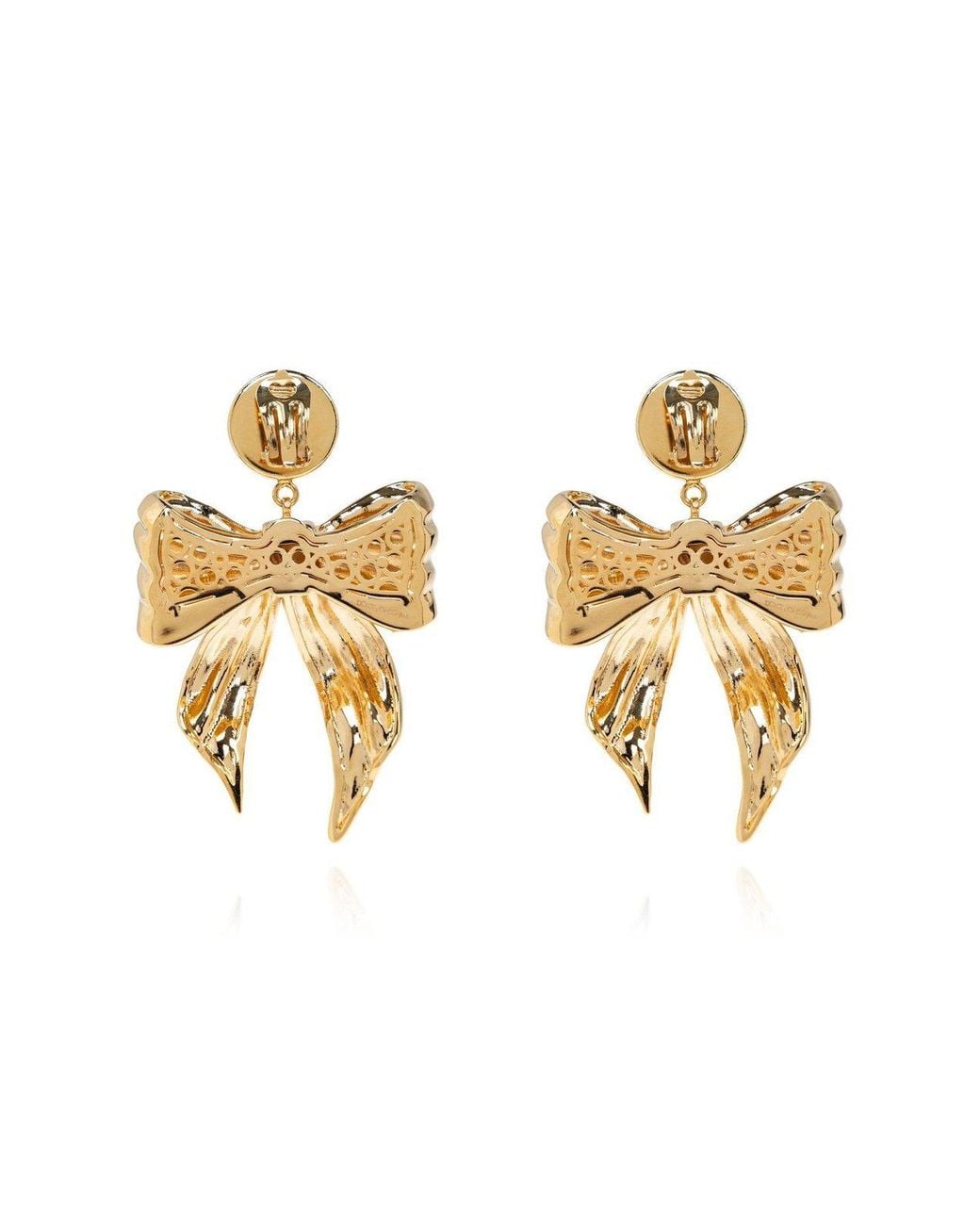 Dolce & Gabbana Metallic Bow Shaped Clip On Earrings