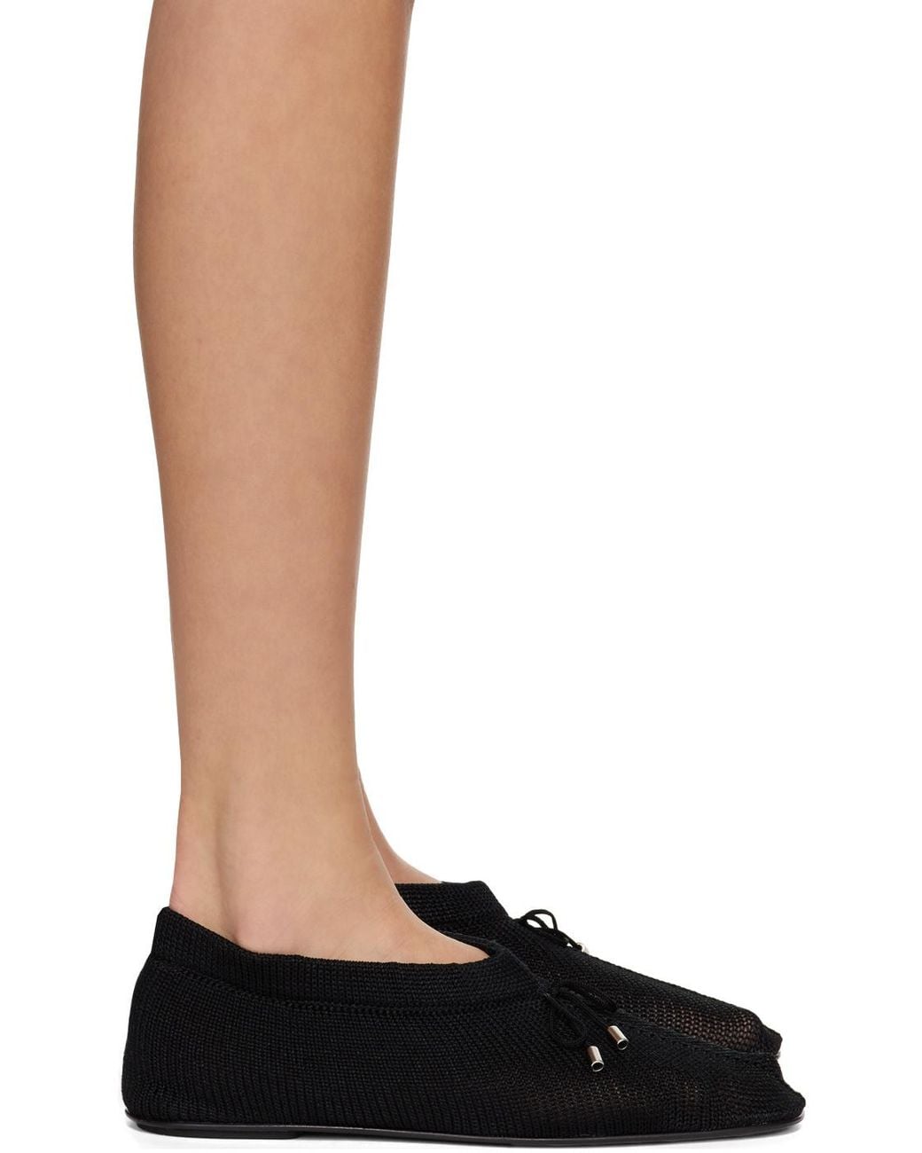 Totême Black Totême The Knitted Ballerina Flats