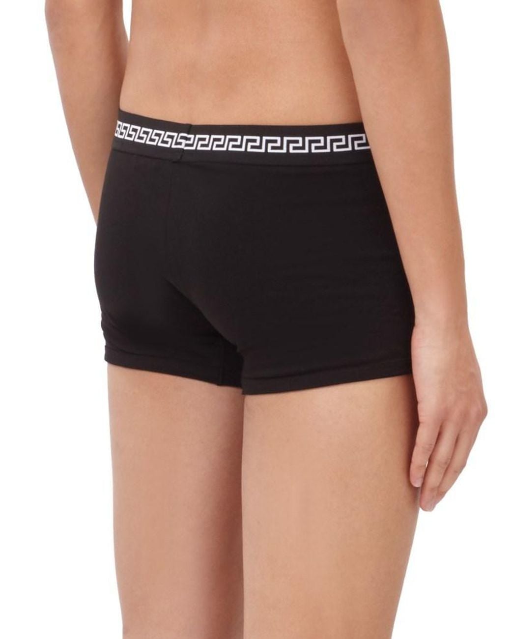 Versace Black Logo Jacquard Boxer Briefs for men