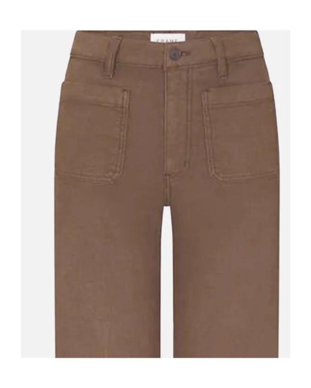 FRAME Brown High-Waisted Wide-Leg Casual Pants