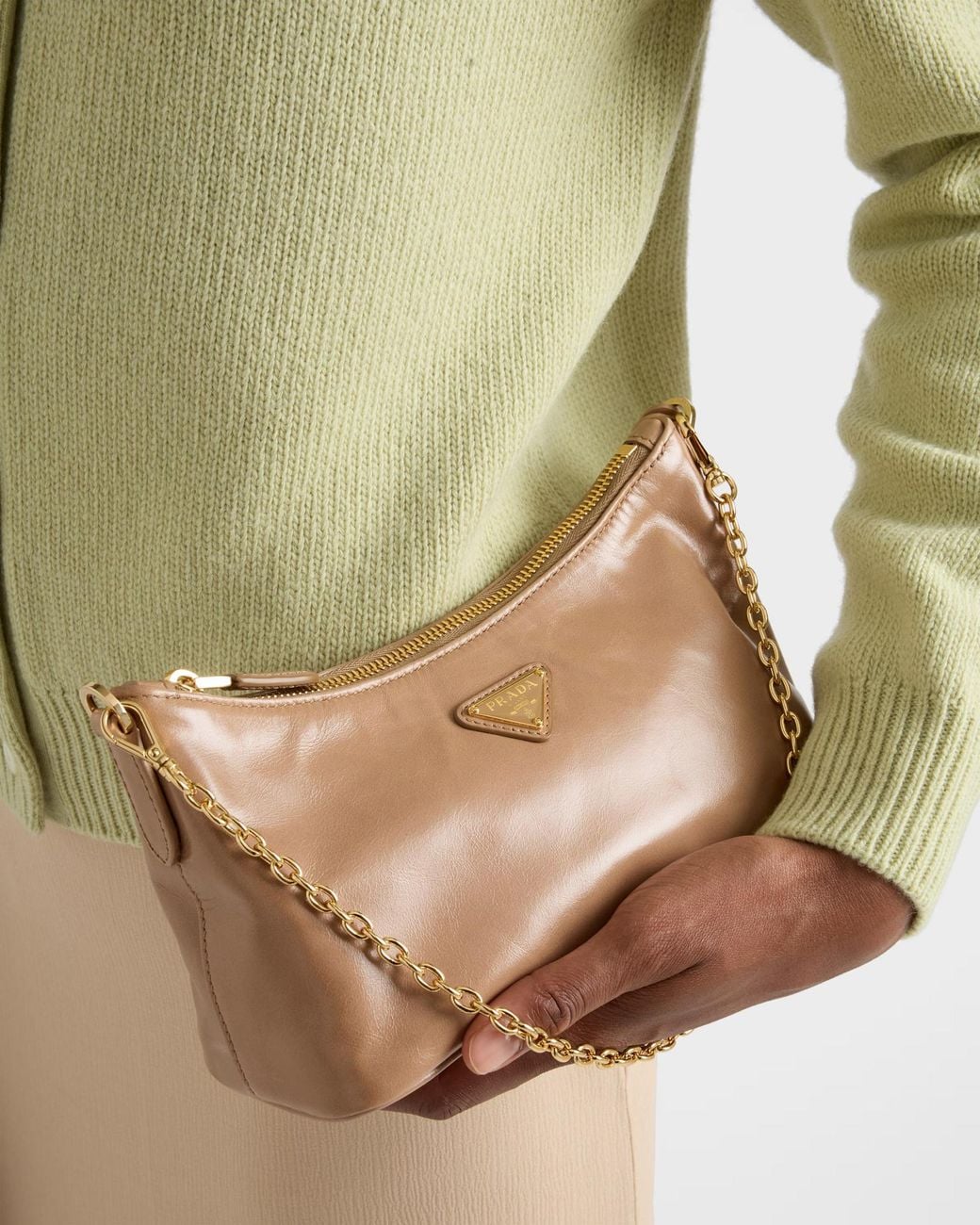 Prada Brown Leather Shoulder Bag