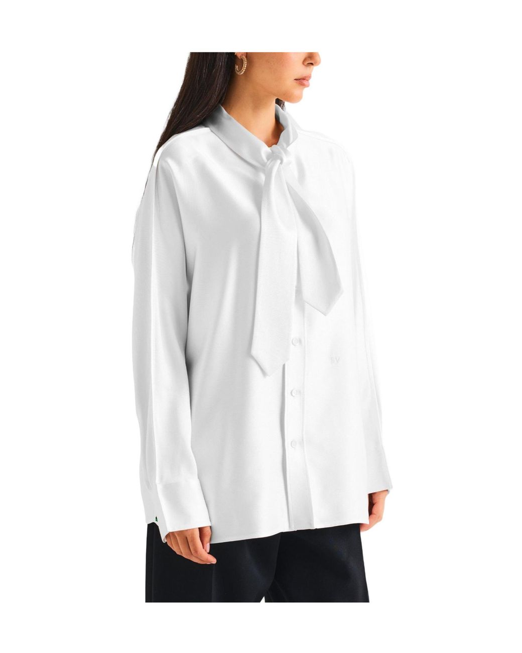 Bottega Veneta White Satin-Finish Shirt