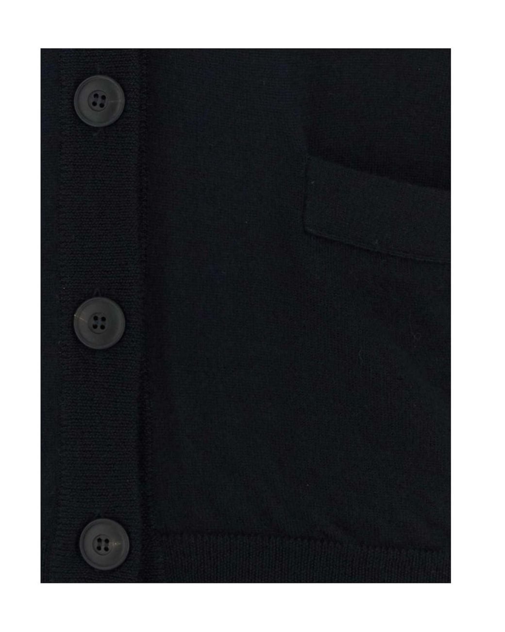 Giorgio Armani Black V-Neck Buttoned Cardigan