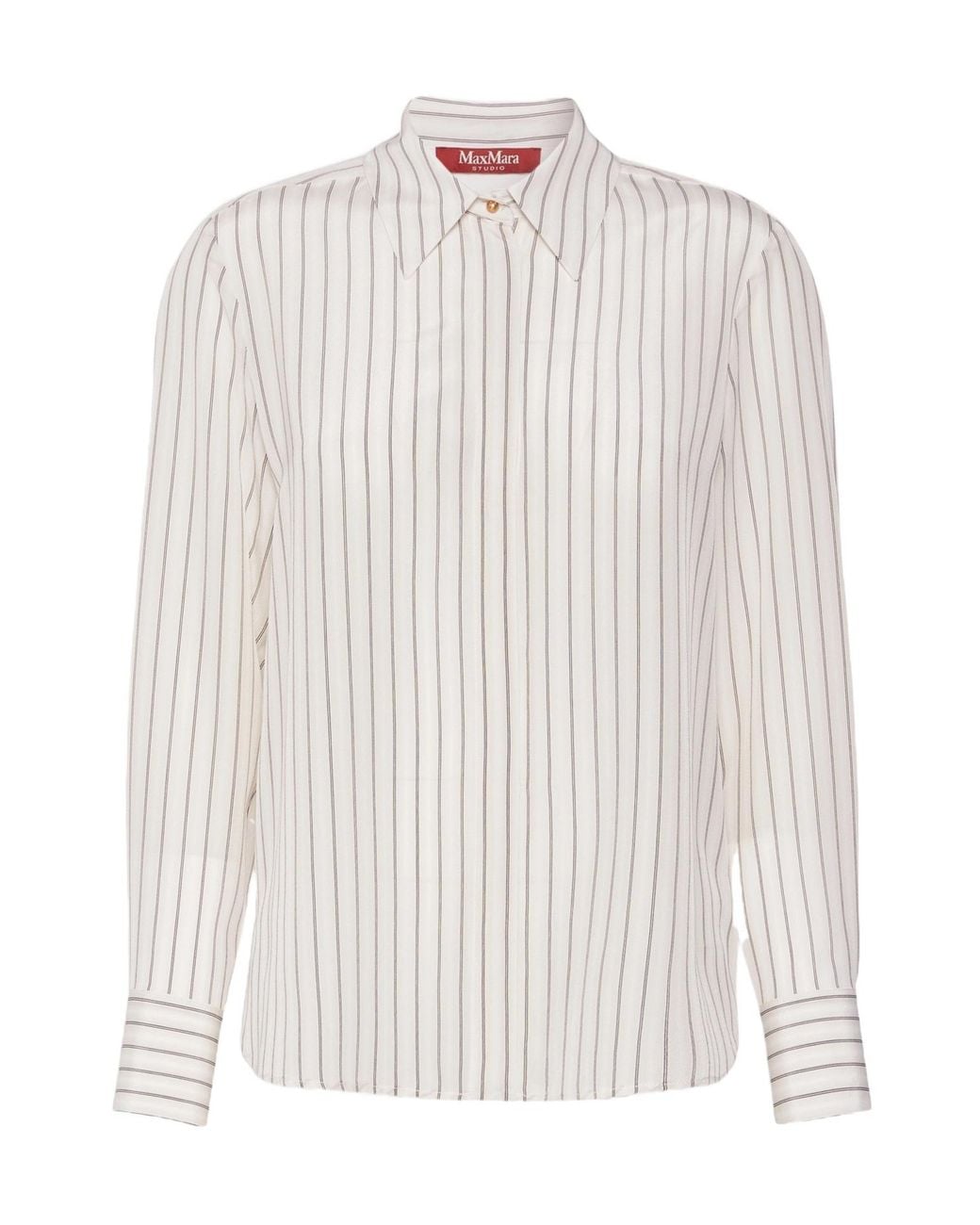 Max Mara White Studio Mstflirt Striped Button-Up Shirt