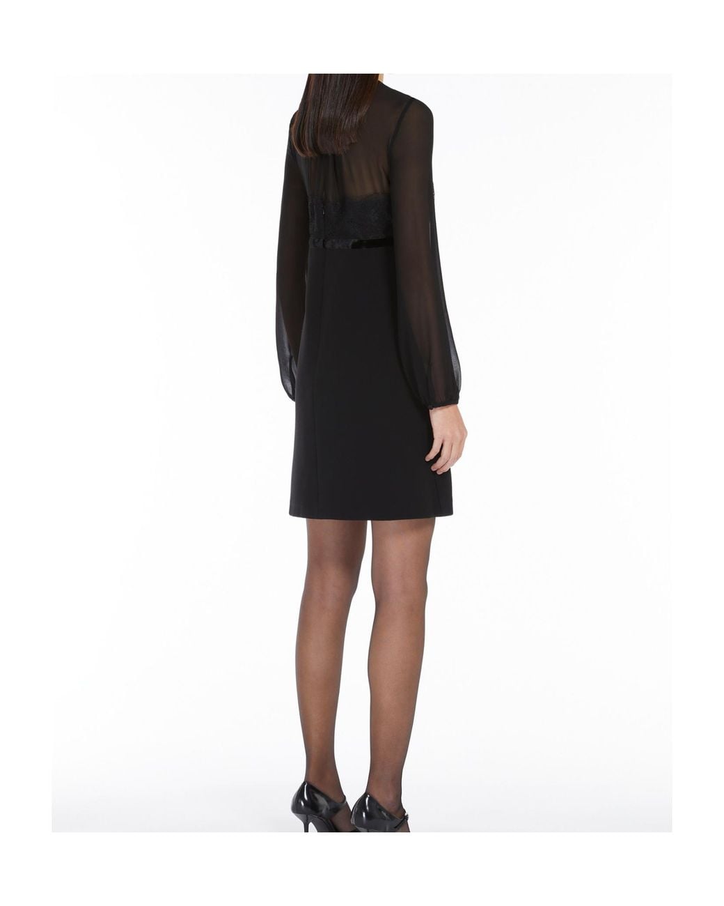 Max Mara Black Studio Crewneck Long-Sleeved Dress