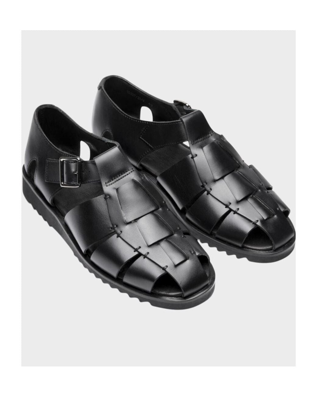Paraboot Black Cutout Flat Sandals for men