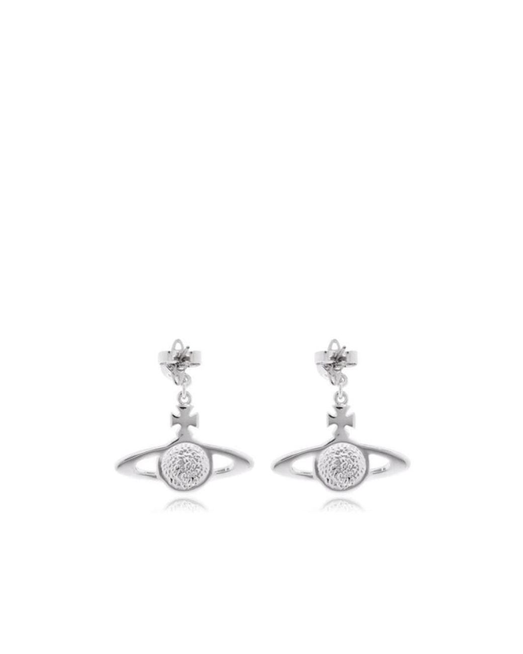 Vivienne Westwood White Logo Earrings