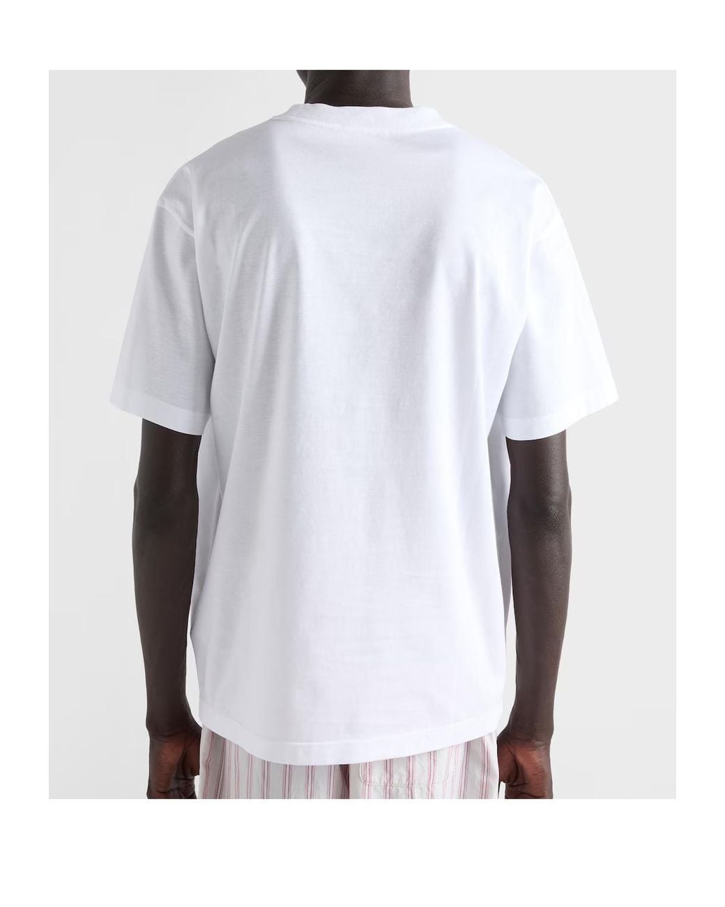 Prada White Jersey Crew-Neck T-Shirt for men