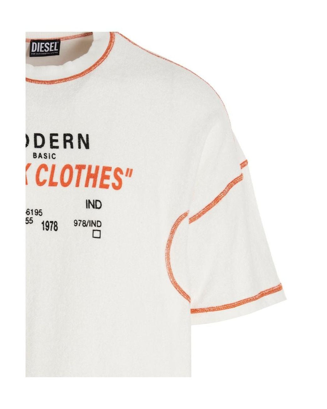 DIESEL Gray Slogan-Print Short-Sleeved T-Shirt for men