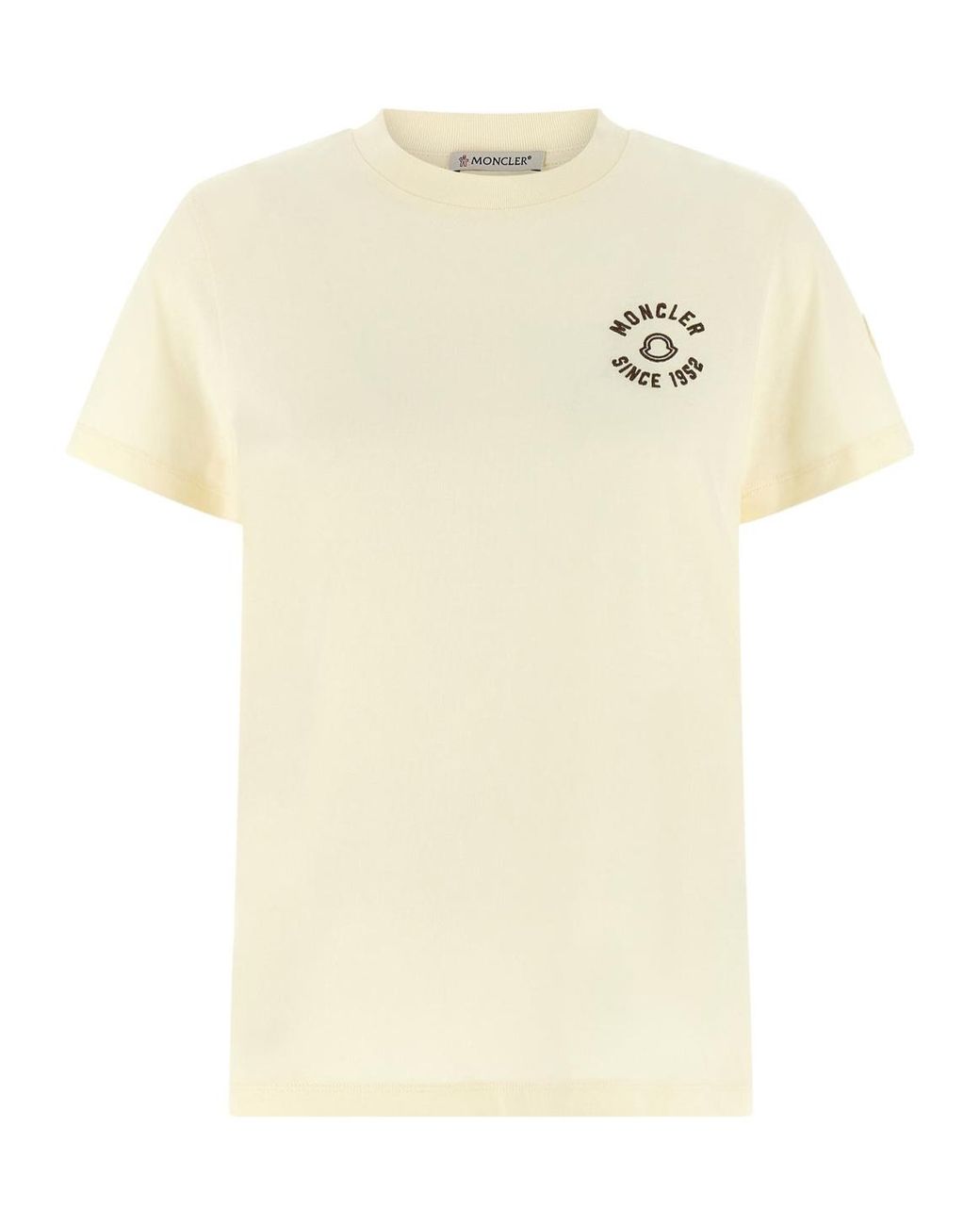 Moncler White Logo Patch Crewneck T-Shirt